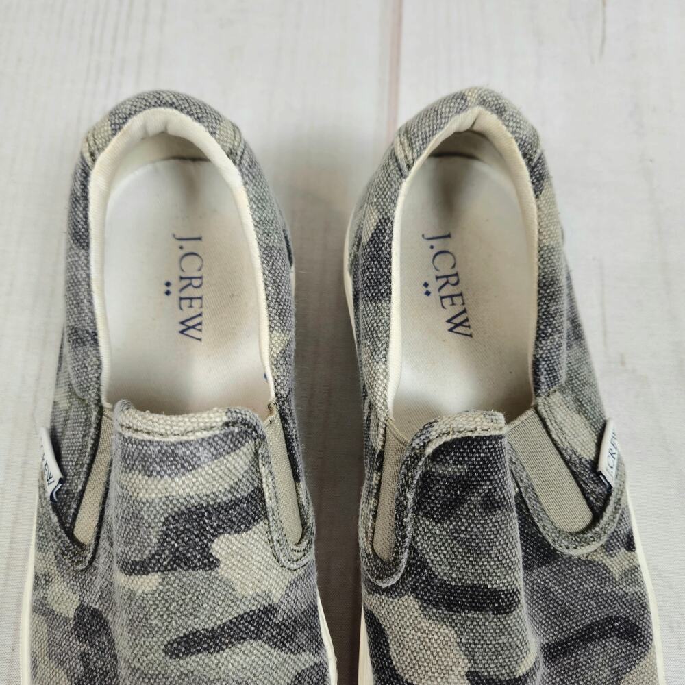 J.Crew Camo Canvas Slip-On Shoe Gray Green 6 - Picture 8 of 11